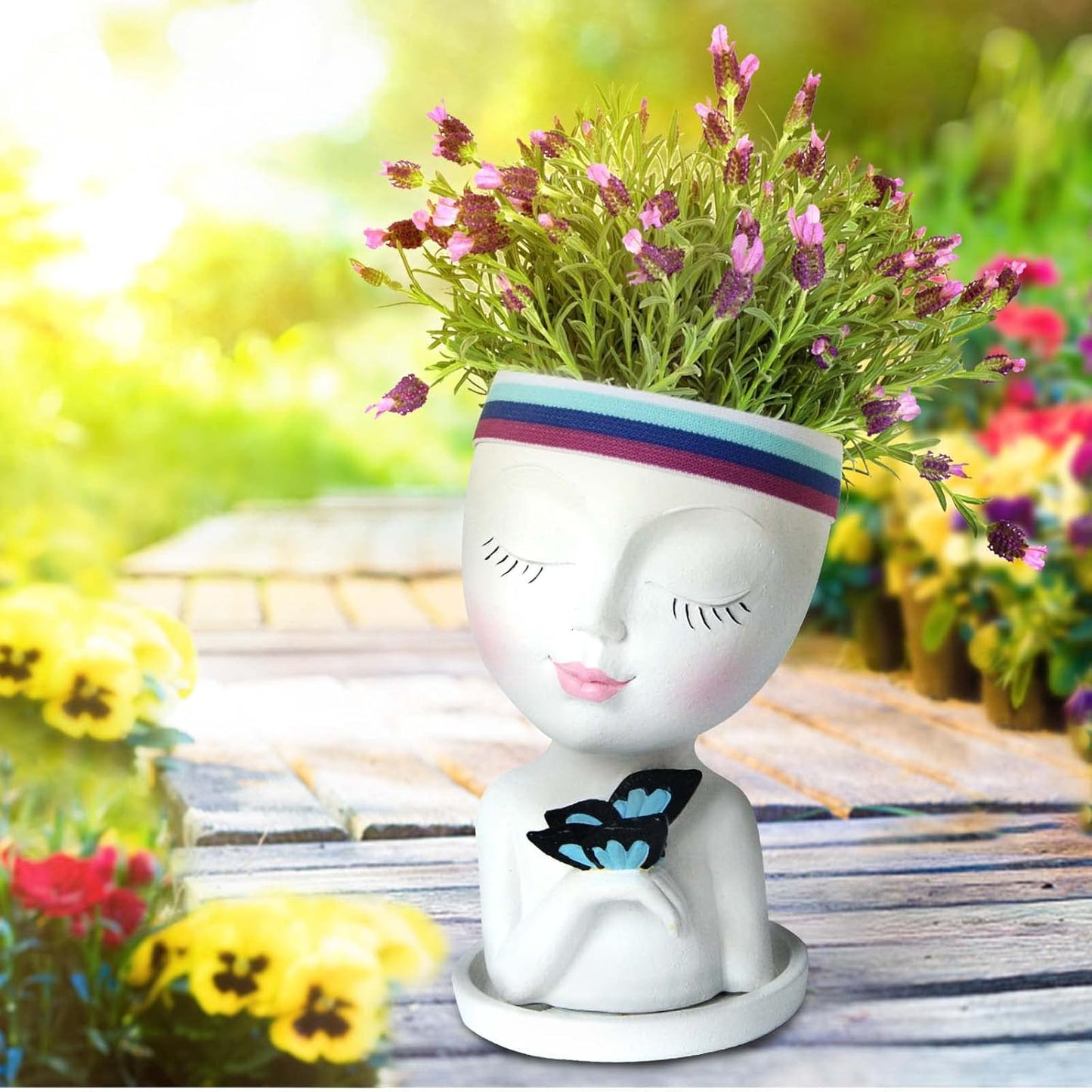 Face Planters Pots Head, Plant Pots, Planter for Indoor Plants, Resin Succulent Pots with Drainage Hole