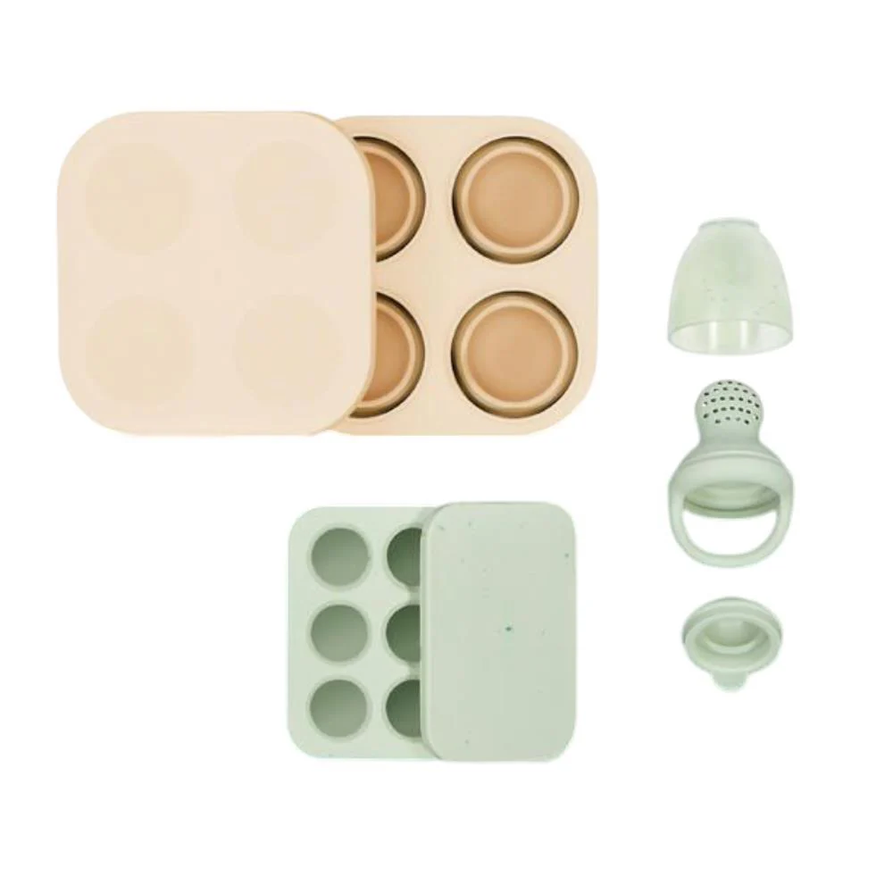 2 Bandejas para Congelador em Silicone com Tampa + Dispensador de Alimentos com Tampa Green - Image 2