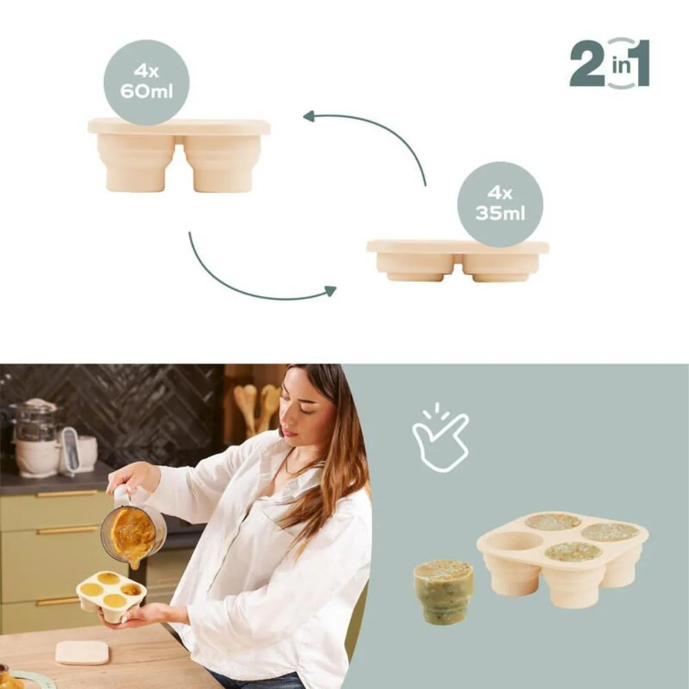 2 Bandejas para Congelador em Silicone com Tampa + Dispensador de Alimentos com Tampa Green - Image 4
