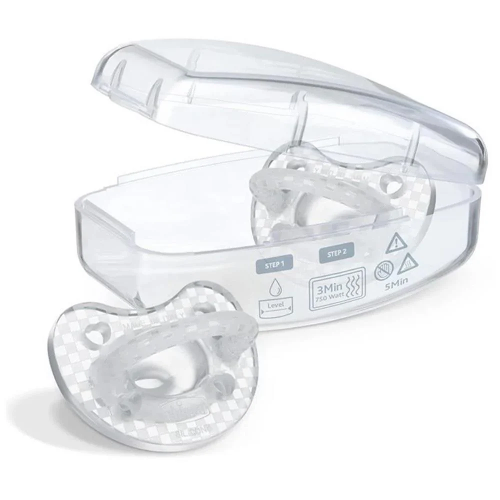 2 Chupetas Chicco Physioforma Soft Crystal em Silicone 16-36m - Image 3