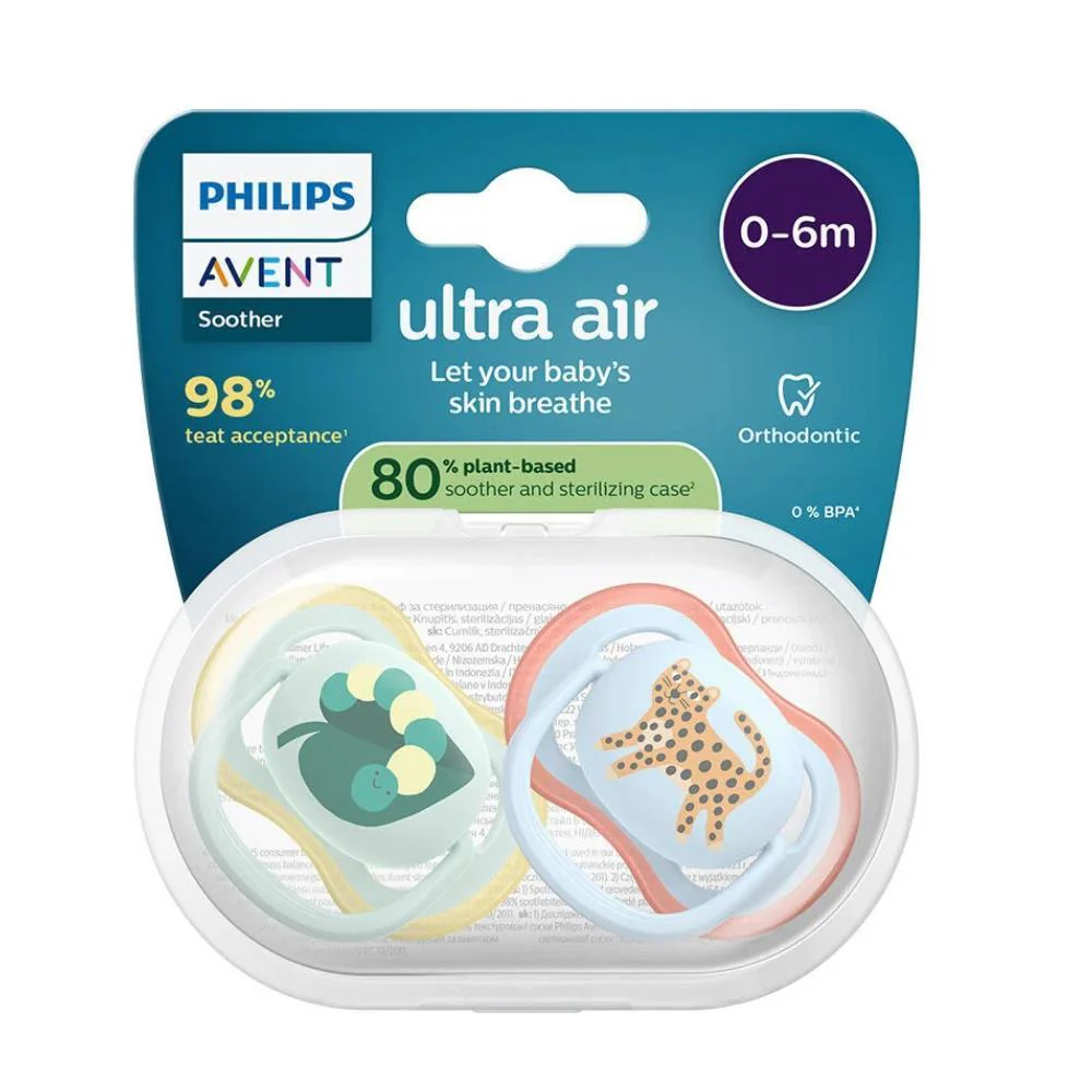 2 Chupetas Philips Avent Ultra Air Deco Menino 0-6m - Image 2