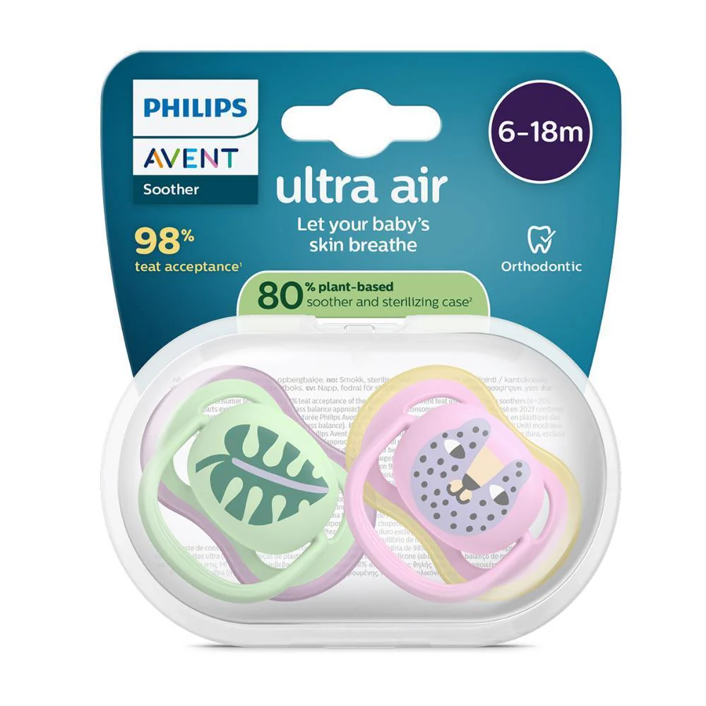 2 Chupetas Philips Avent Ultra Air Deco Menina 6-18m - Image 2