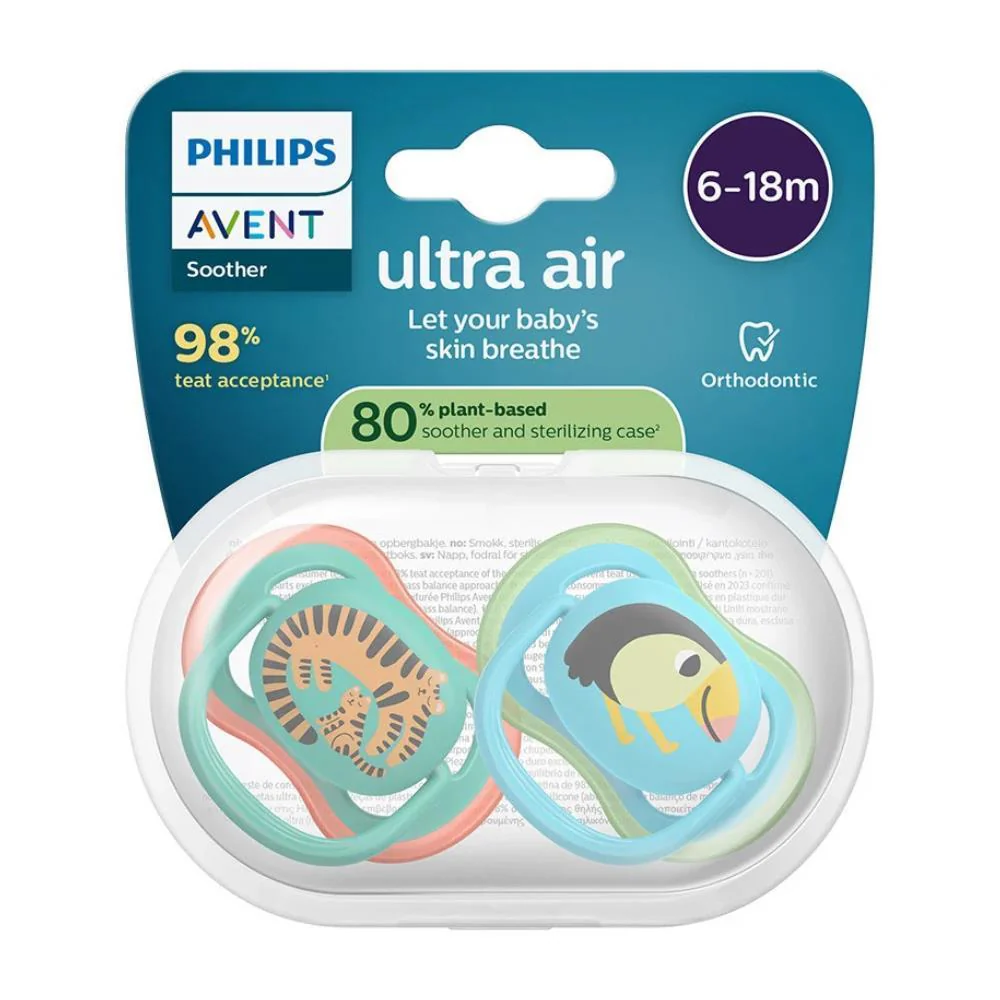 2 Chupetas Philips Avent Ultra Air Deco Menino 6-18m - Image 2