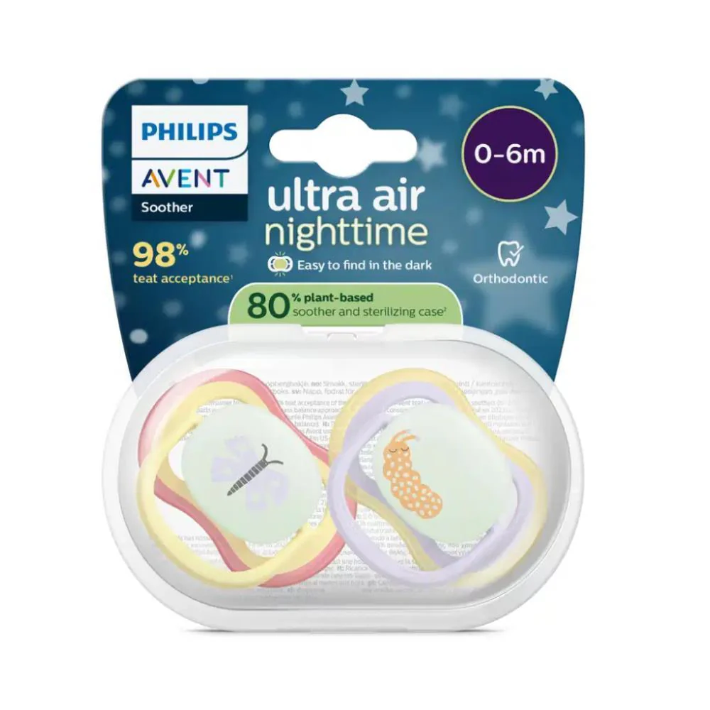 2 Chupetas Philips Avent Ultra Air Nighttime Menina 0-6m - Image 2