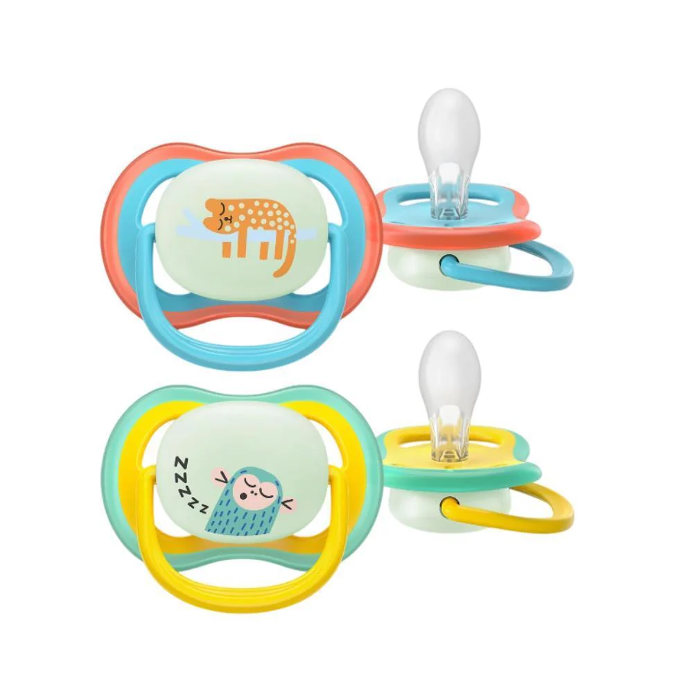 2 Chupetas Philips Avent Ultra Air Nighttime Menino +18m