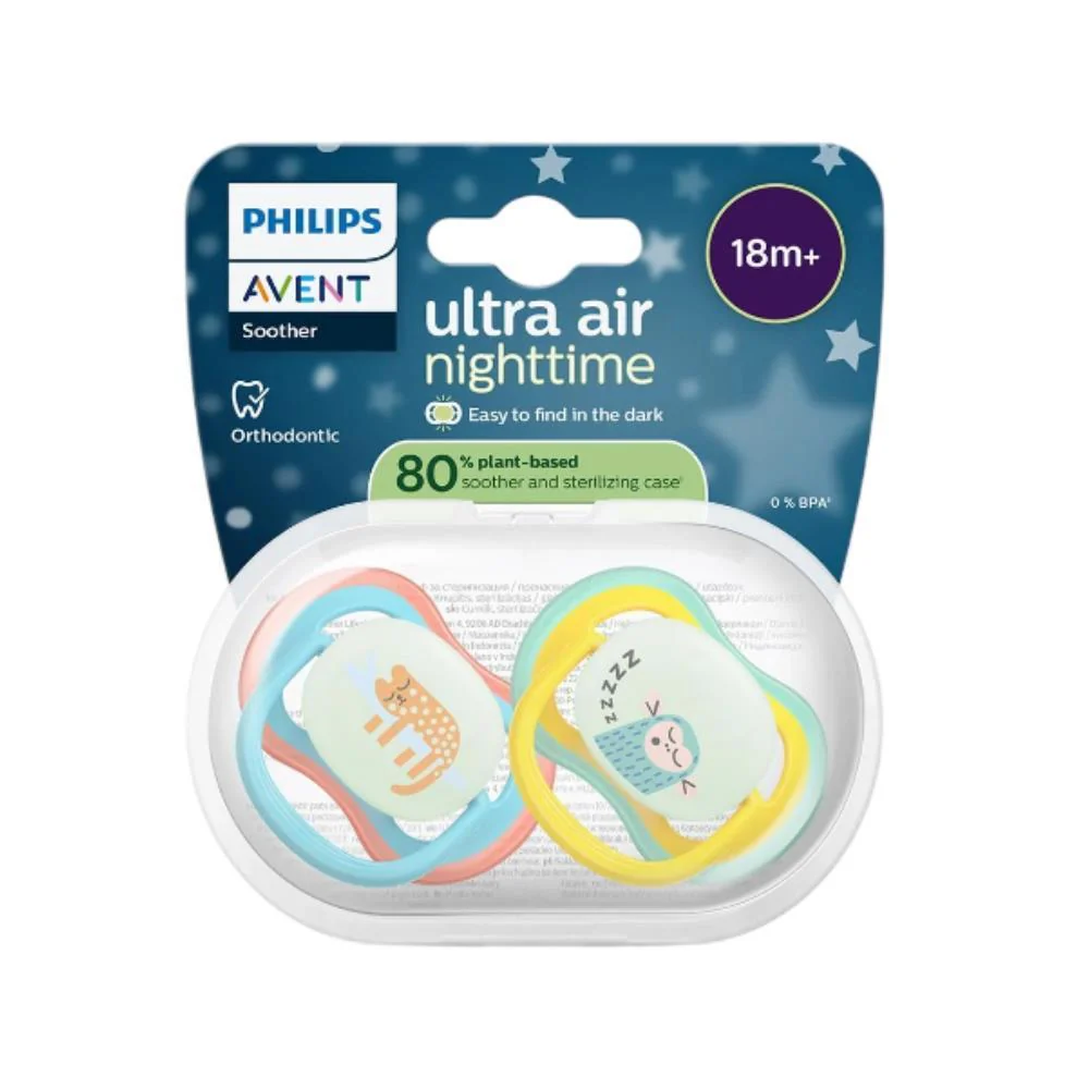 2 Chupetas Philips Avent Ultra Air Nighttime Menino +18m - Image 2