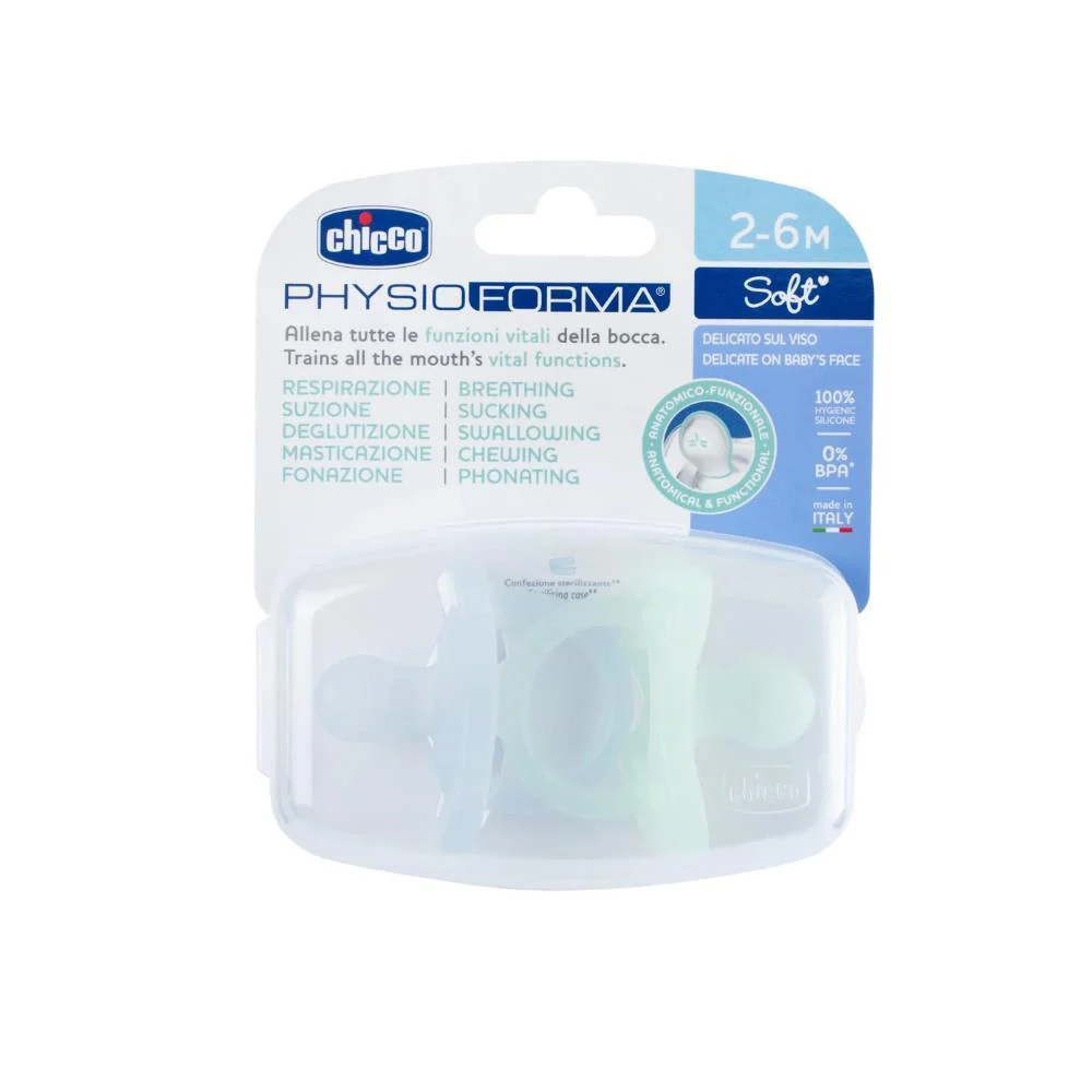 2 Chupetas Chicco Physio Forma Soft Silicone Azul 2-6m - Image 2
