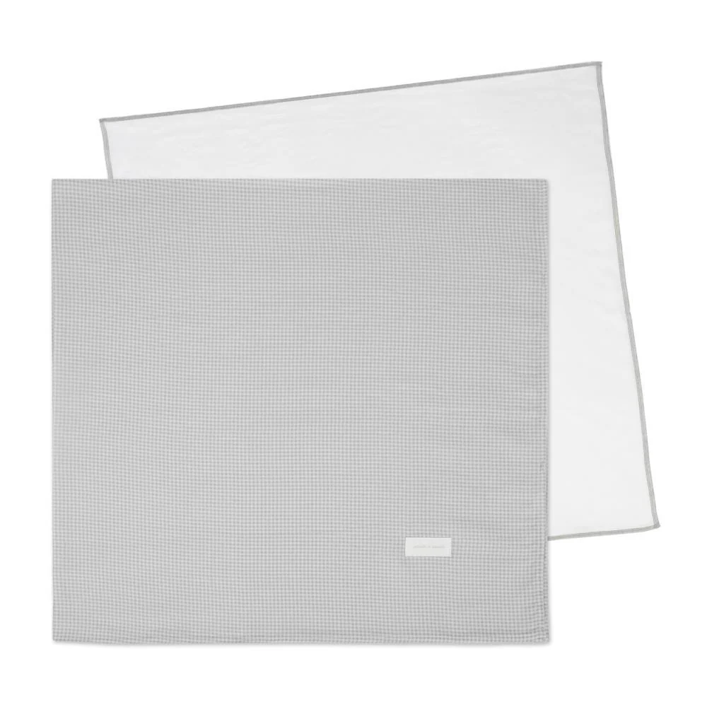 2 Musselinas Pasito a Pasito Little Bloom Vichy Grey 70x70cm