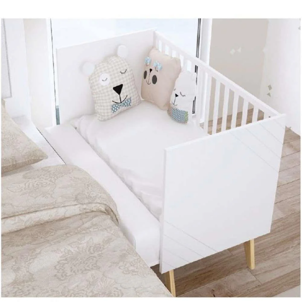 Trama Cama Co-Sleeping Nuova Branco Mate/Faia - Image 2