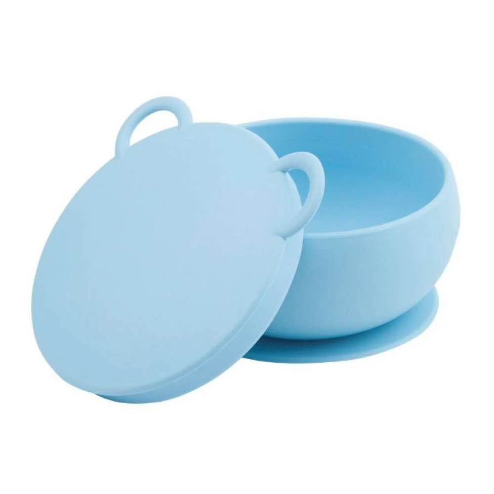 Minikoioi Taça Silicone com Ventosa e Tampa Minikoioi Azul
