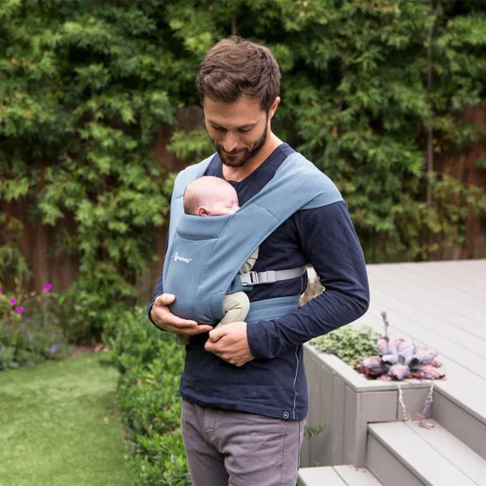 Marsúpio/Porta-Bebés Ergobaby Embrace Knit Oxford Blue - Image 15