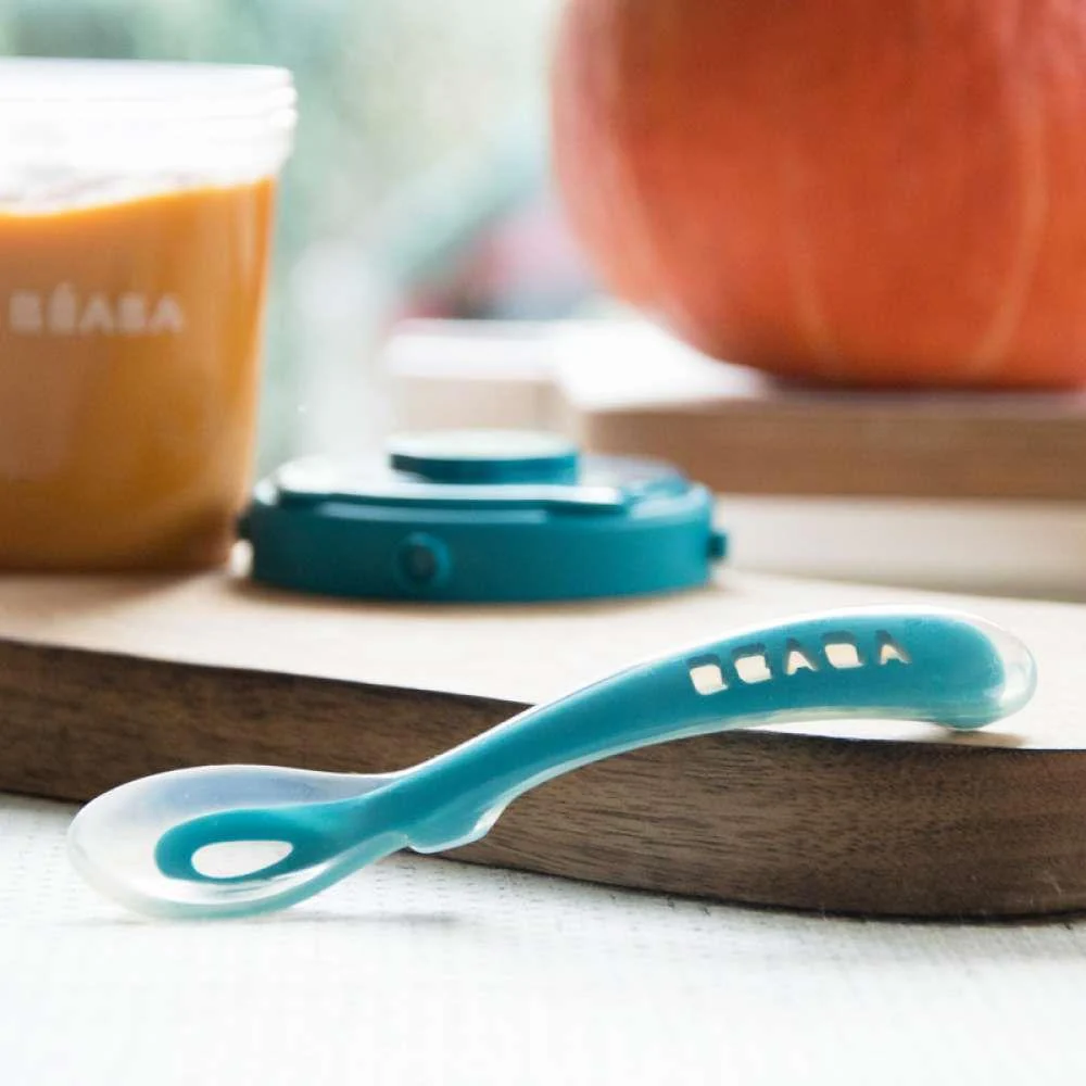 Beaba Colher Ergonómica Soft Silicone 2a Idade Azul - Image 2