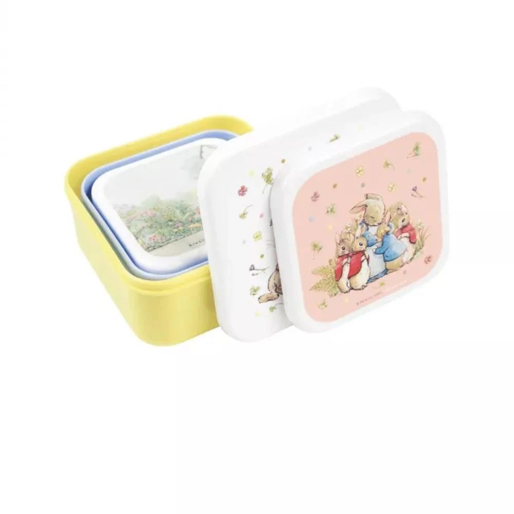 3 Caixas Lancheiras Peter Rabbit Flores Branco - Image 2