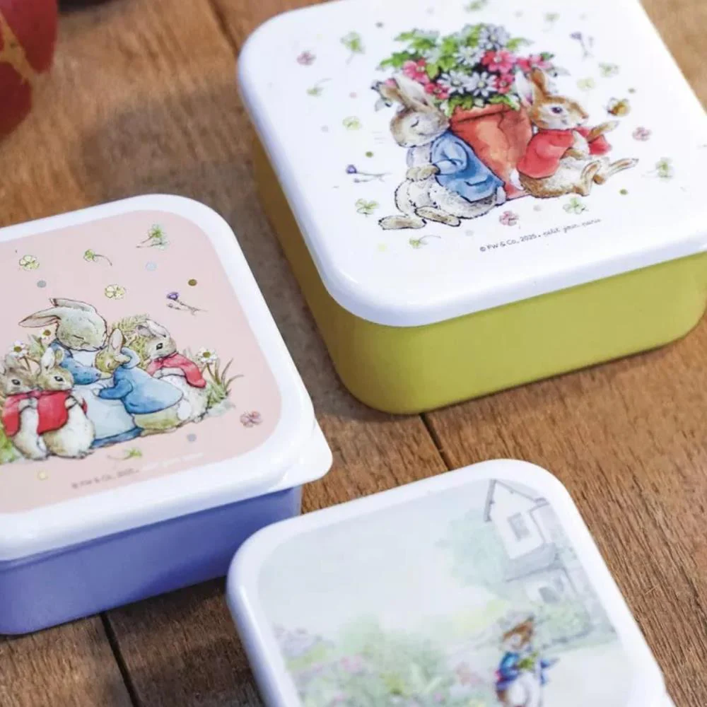 3 Caixas Lancheiras Peter Rabbit Flores Branco - Image 3
