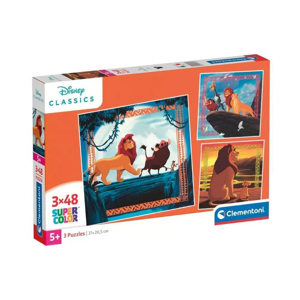 3 Puzzles Clementoni The Lion King 48 Peças