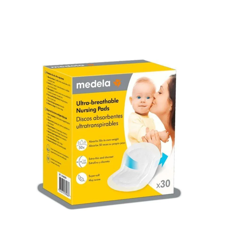 30 Discos Medela Protetores de Mamilos Respiráveis