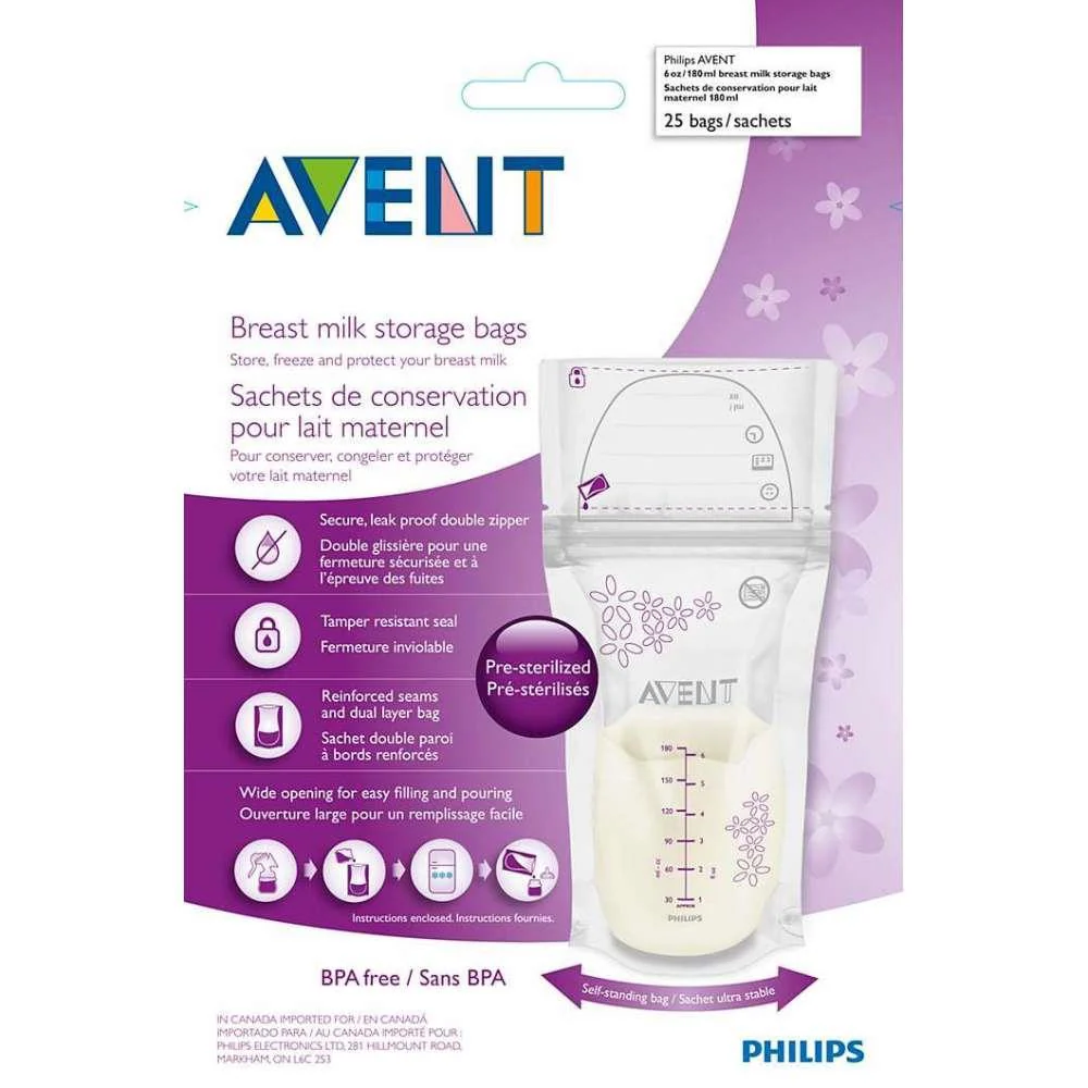 Sacos de Armazenamento Philips Avent para Leite Materno