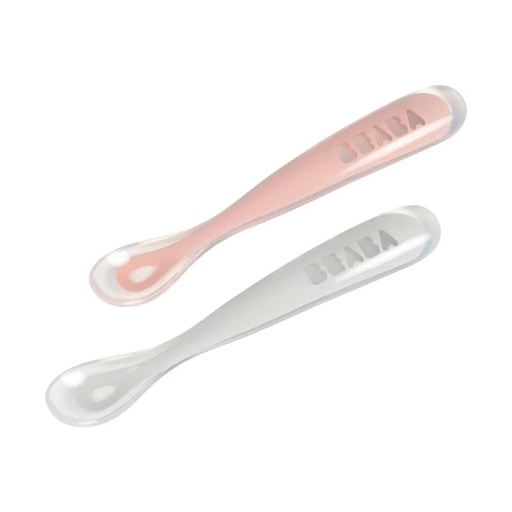 Beaba Colheres de Silicone com Caixa 2a Idade Rosa/Cinza 2 Unidades - Image 2