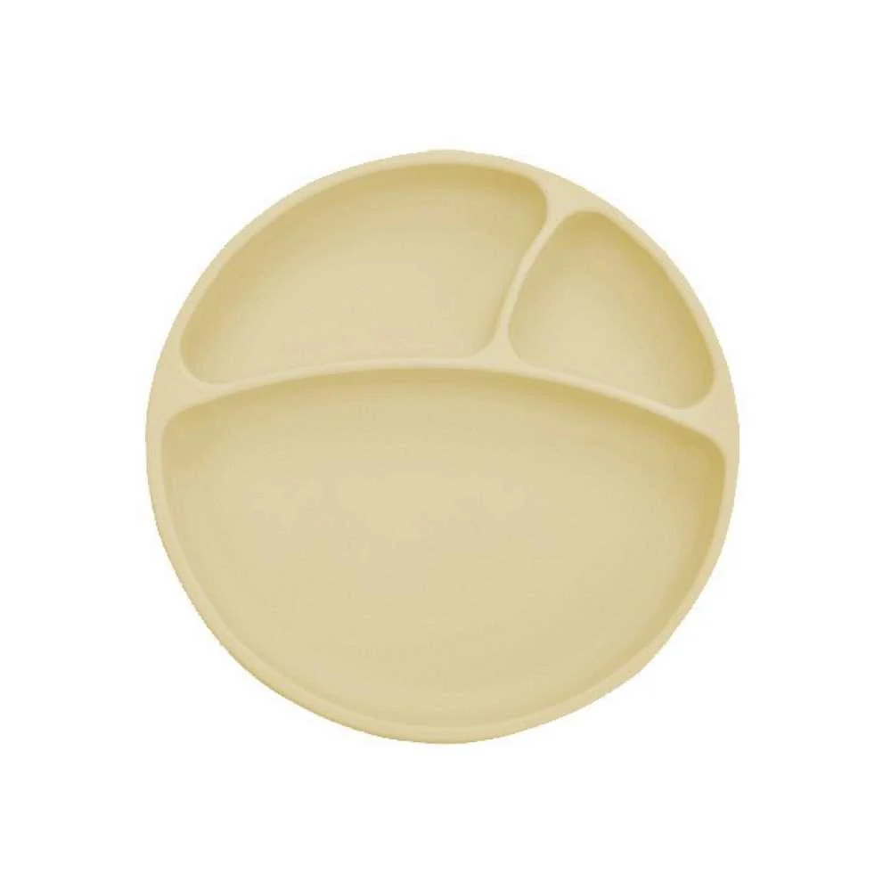 Prato em Silicone com Divisórias Amarelo