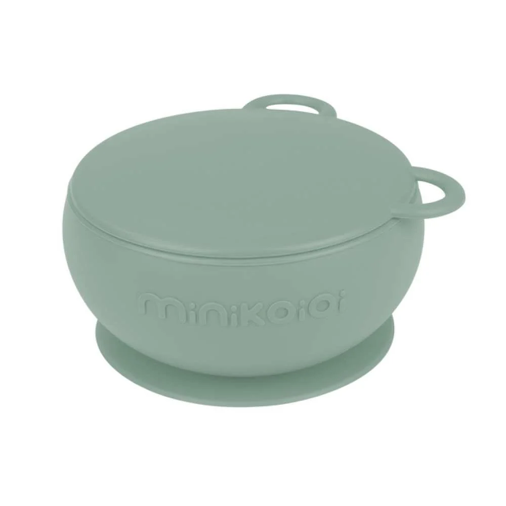 Taça em Silicone com Ventosa e Tampa Minikoioi River Green - Image 2