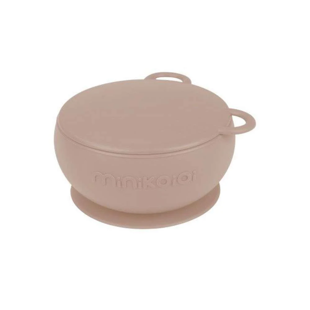 Taça em Silicone com Ventosa e Tampa Minikoioi Bubble Bege - Image 2
