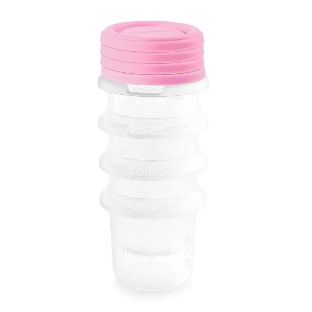 4 Recipientes Herméticos Miniland Blush 250ml - Image 2