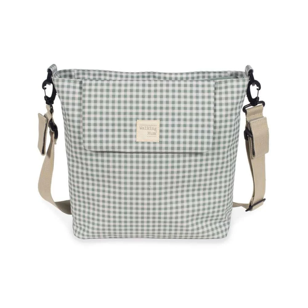 Saco com Muda Fraldas Walking Mum I Love Vichy Verde