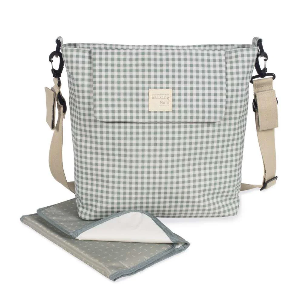 Saco com Muda Fraldas Walking Mum I Love Vichy Verde - Image 3