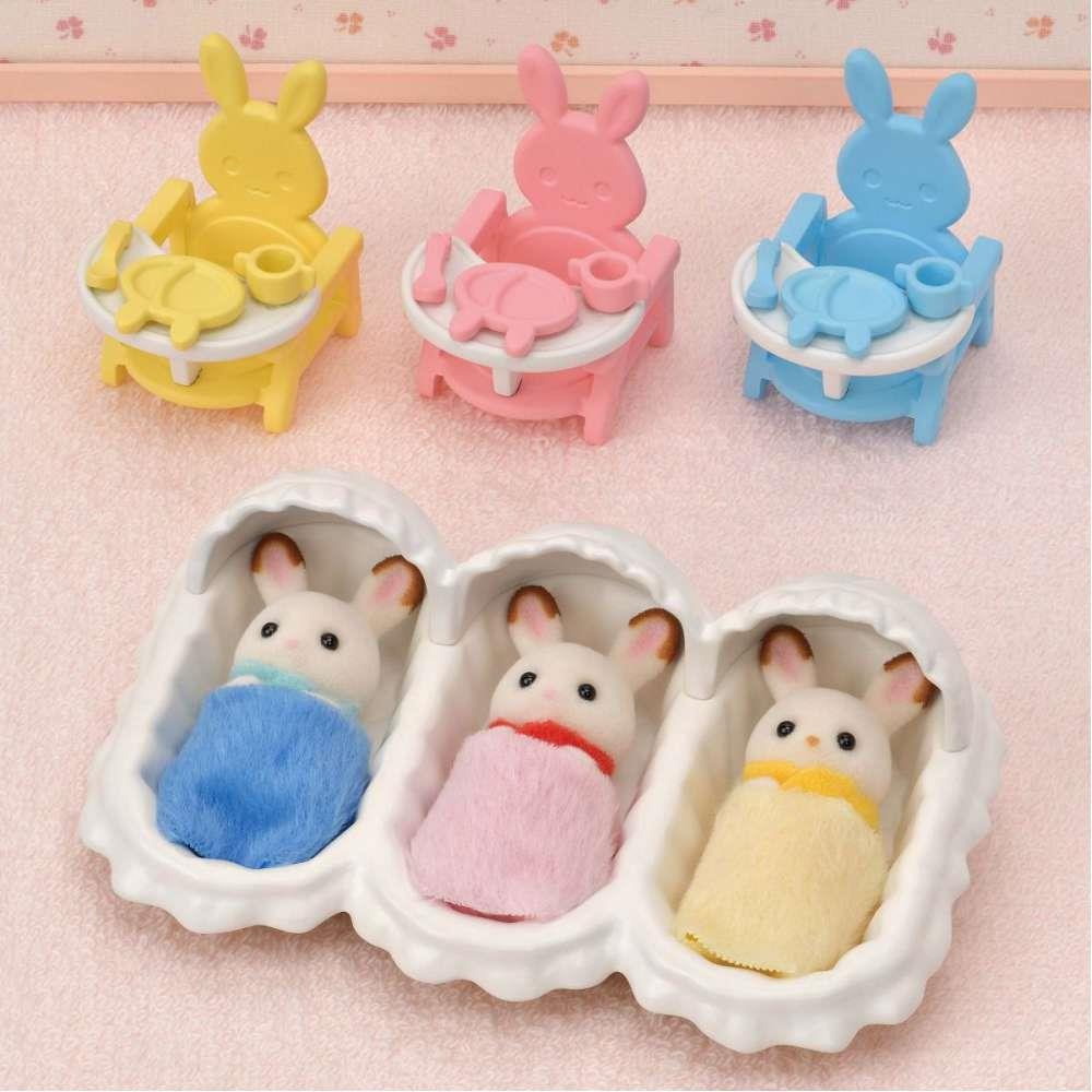 Quarto dos Trigémeos da Família Coelhos de Chocolate com Acessórios Sylvanian Families - Image 2