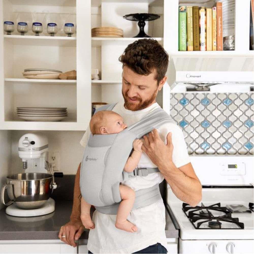 Marsúpio/Porta-Bebés Ergobaby Embrace Mesh Soft Grey - Image 11