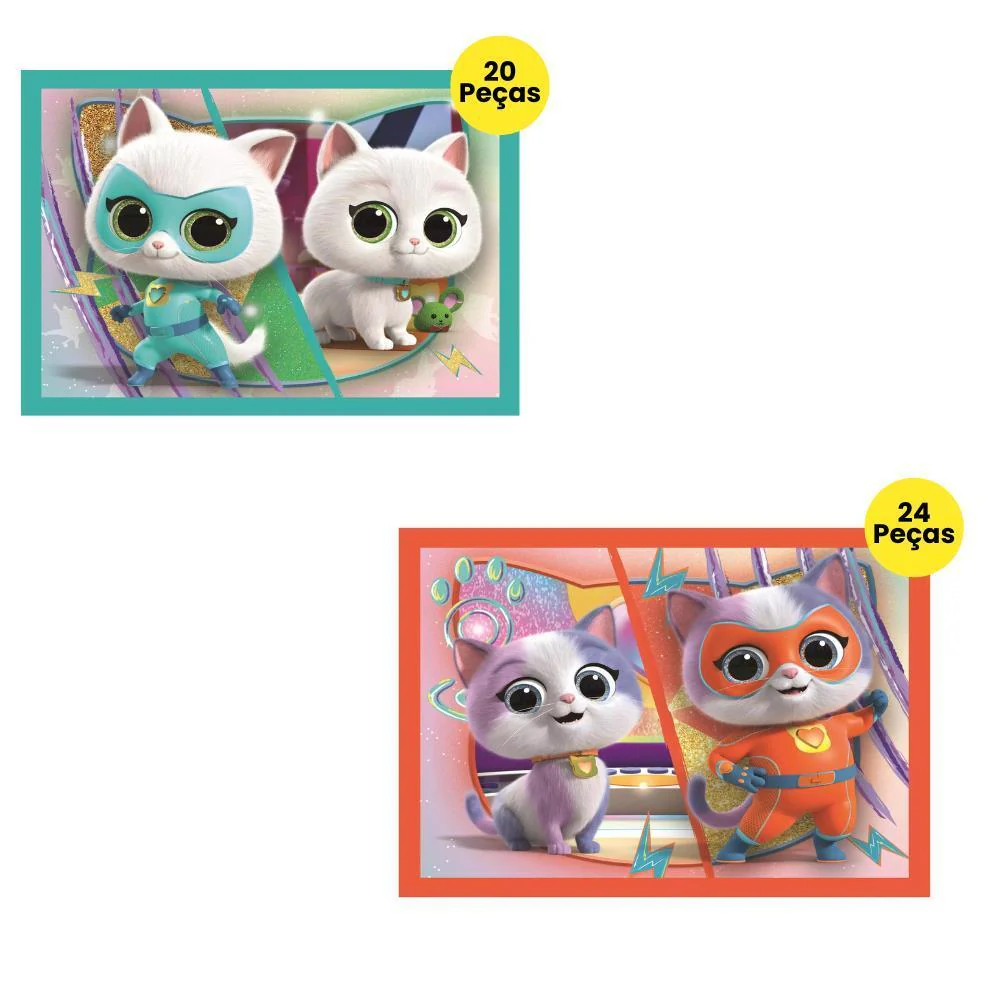 4 Puzzles Progressivos Clementoni Disney Super Kitties 12 a 24 Peças - Image 3