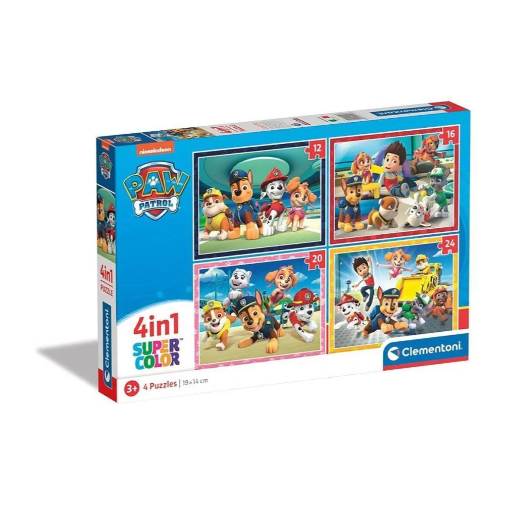 4 Puzzles Progressivos Clementoni Paw Patrol 12 a 24 Peças