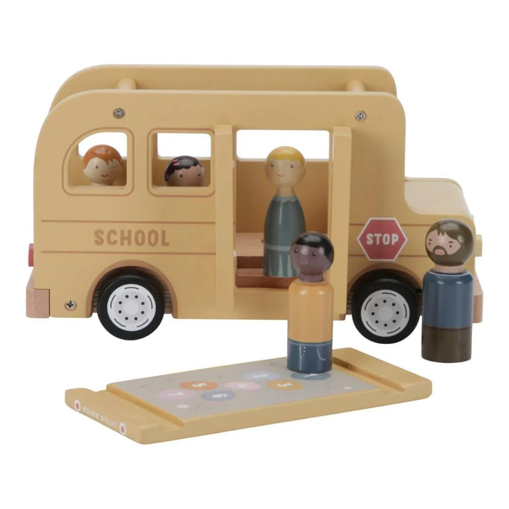 Autocarro Escolar com Figuras em Madeira Little Dutch