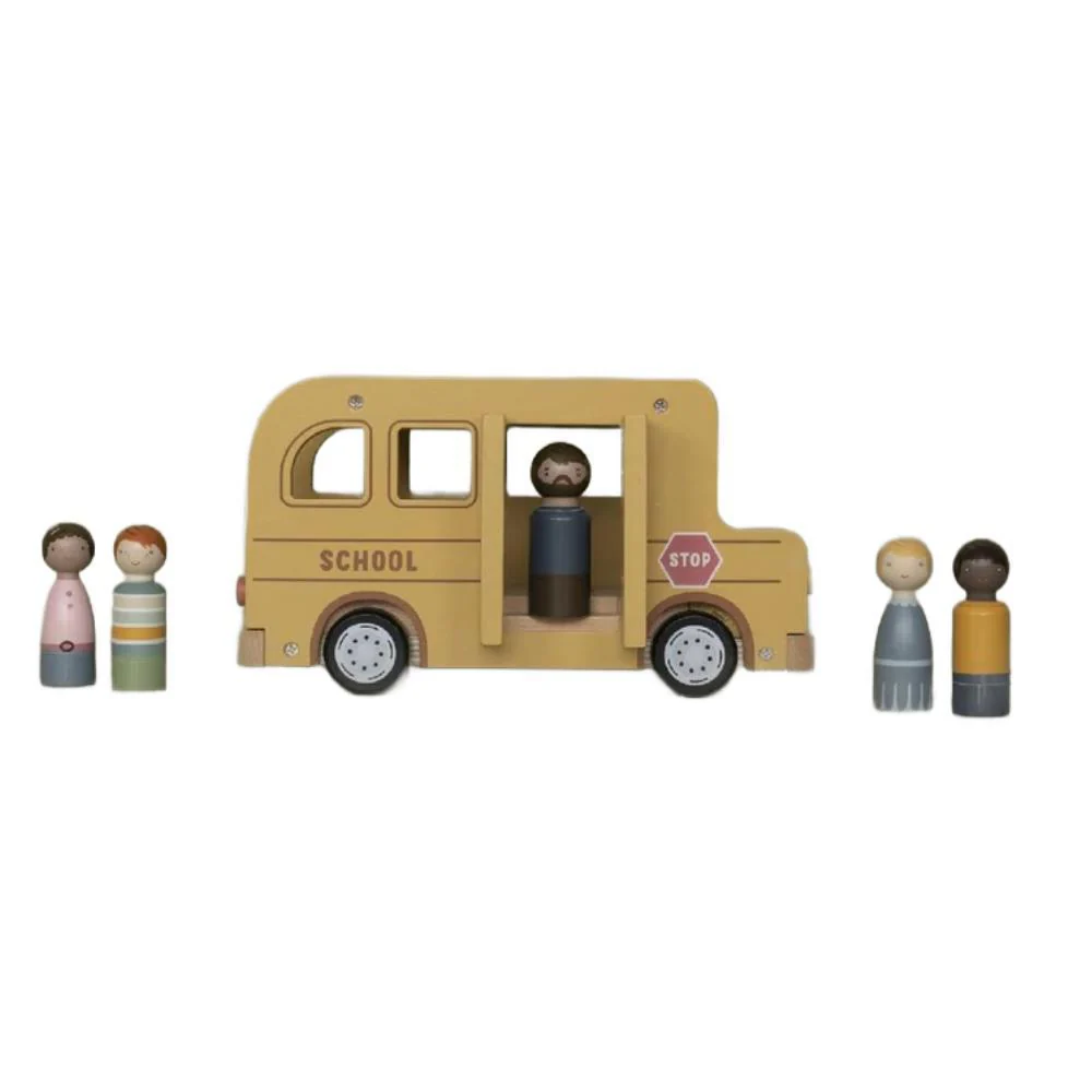Autocarro Escolar com Figuras em Madeira Little Dutch - Image 2