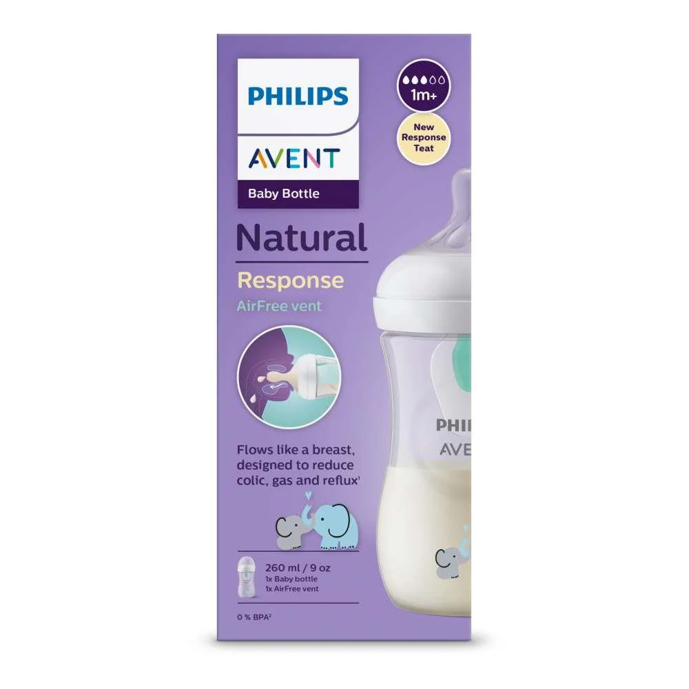 Biberão Philips Avent Natural Response Air Free Elefante 260ml - Image 2