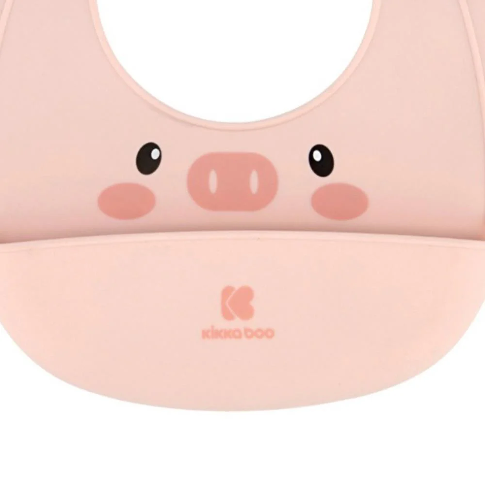 Babete em Silicone Kikkaboo Pig Pink - Image 2