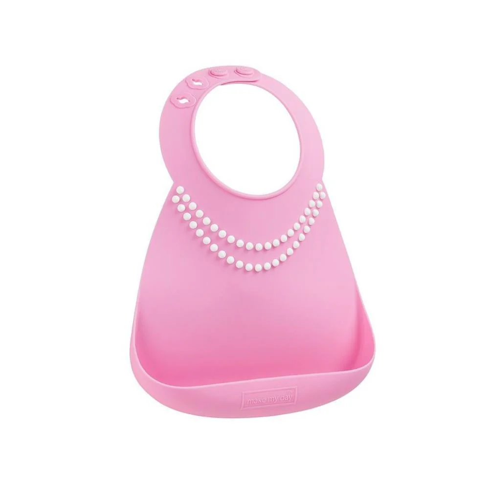 Babete em Silicone Make My Day Pearls Rosa