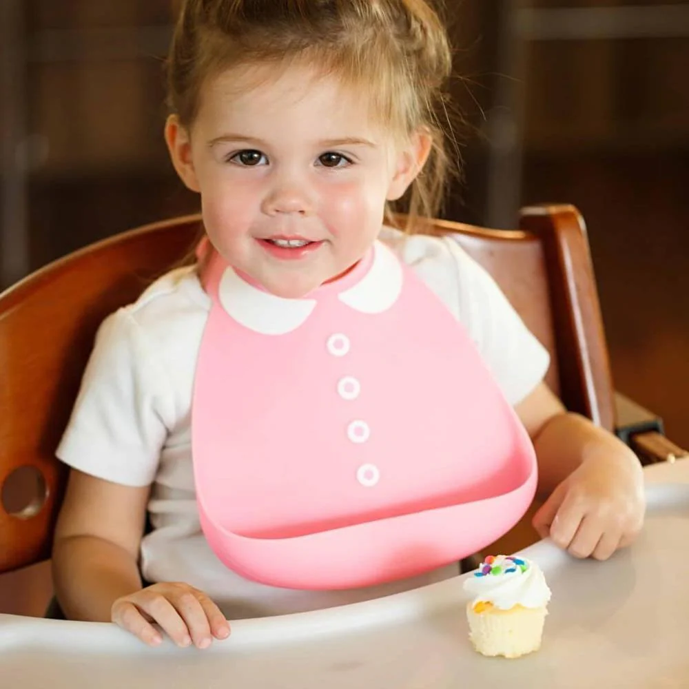 Babete em Silicone Make My Day Peter Pan Collar Rosa - Image 7