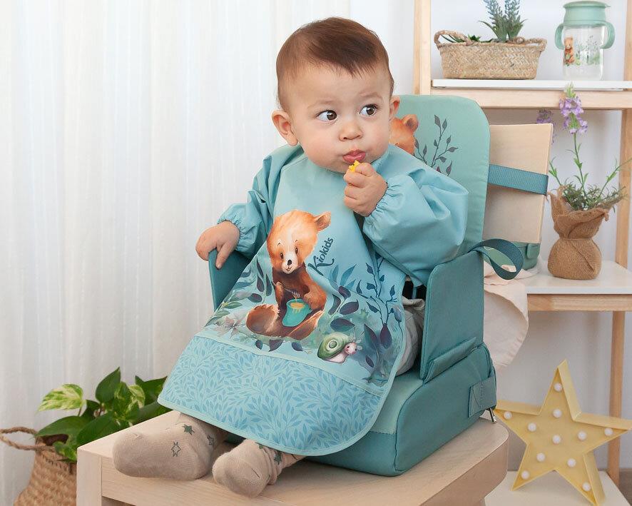 Babete Impermeável com Mangas Urso Kiokids Sage - Image 3