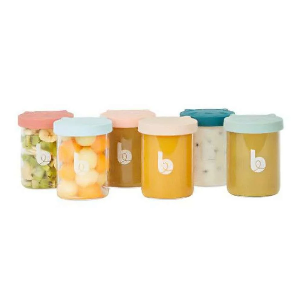 6 Recipientes Babymoov de Vidro com Tampa em Silicone 250ml