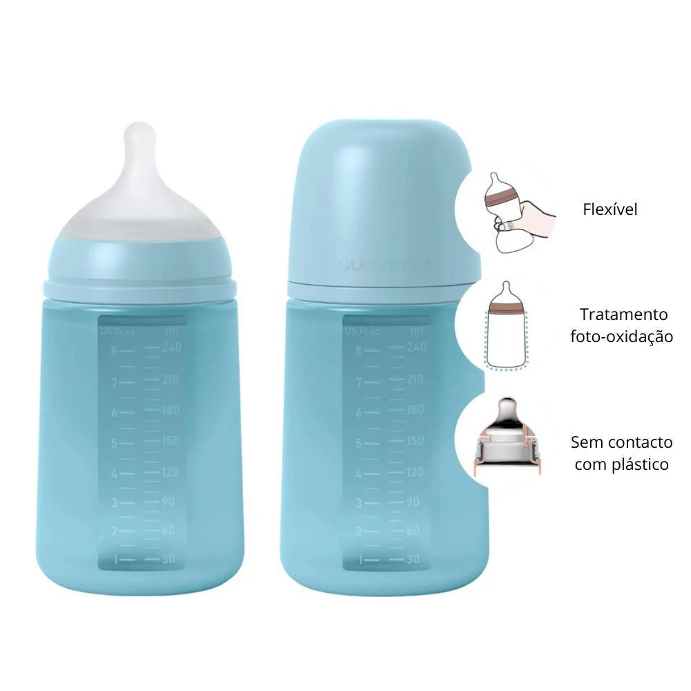 Biberão Suavinex em Silicone Fluxo M Soft Colours 240ml - Image 5