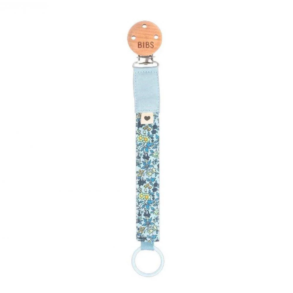 Corrente para Chupeta Bibs Liberty Chamomile Lawn Baby Blue