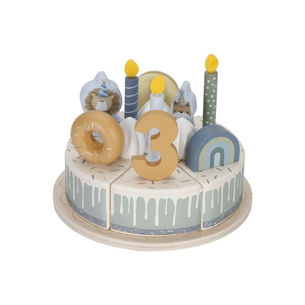 Bolo de Aniversário Fatiado em Madeira Little Dutch Azul - Image 2