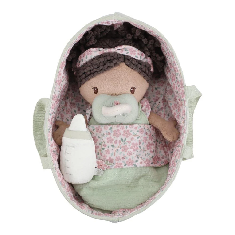 Boneca Bebé de Peluche Little Dutch Evi com Alcofa