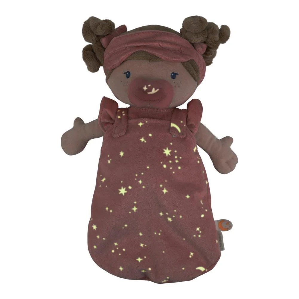 Boneca de Peluche Little Dutch Rosa com Saco de Dormir Brilha no Escuro - Image 2