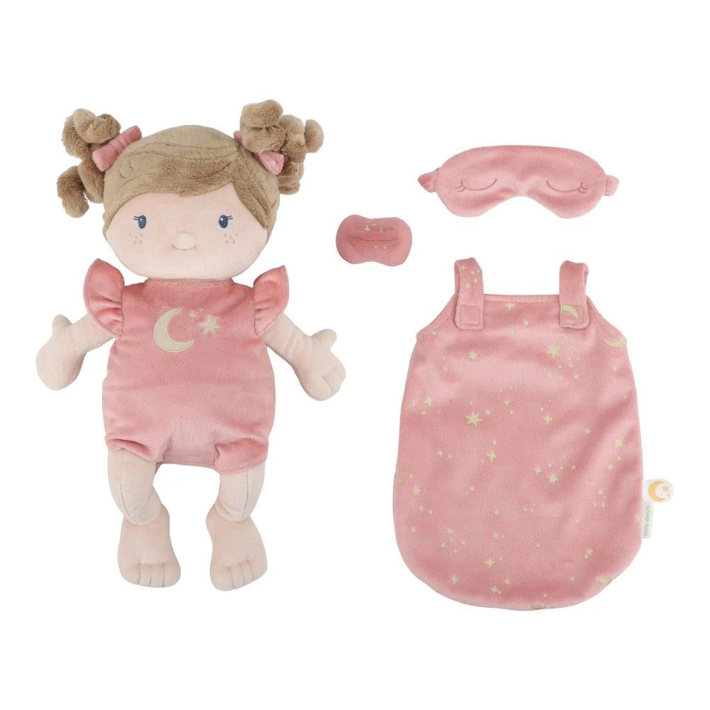 Boneca de Peluche Little Dutch Rosa com Saco de Dormir Brilha no Escuro - Image 3
