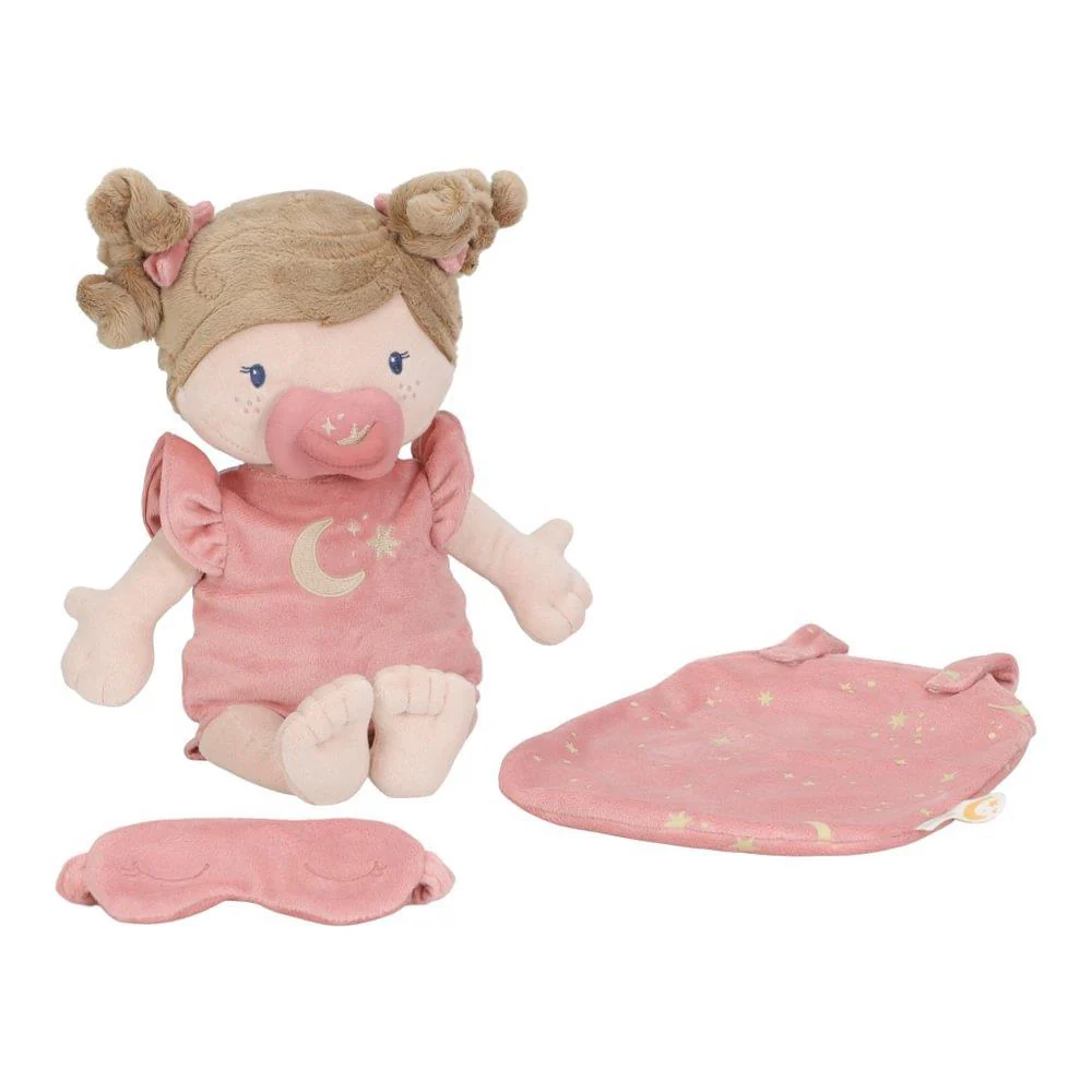 Boneca de Peluche Little Dutch Rosa com Saco de Dormir Brilha no Escuro - Image 4