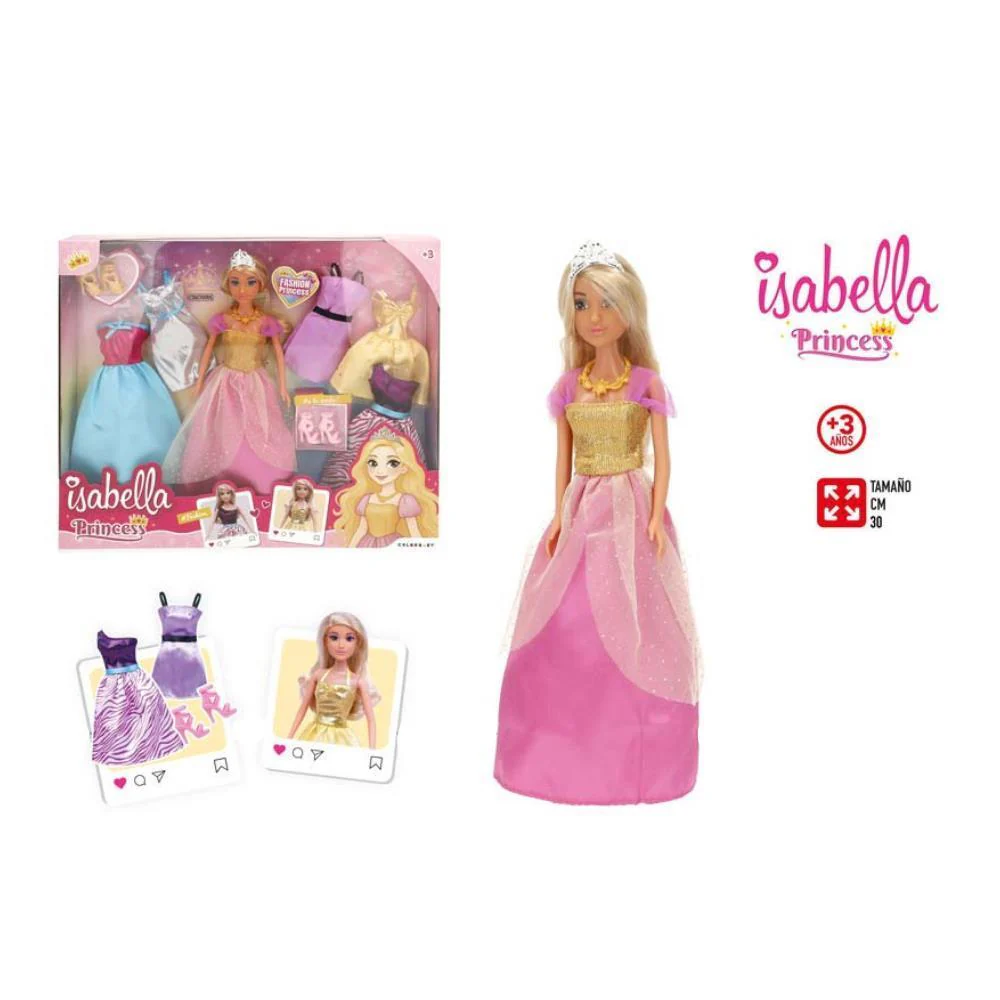 Boneca Isabella Princesa com 5 Vestidos 30 cm - Image 2