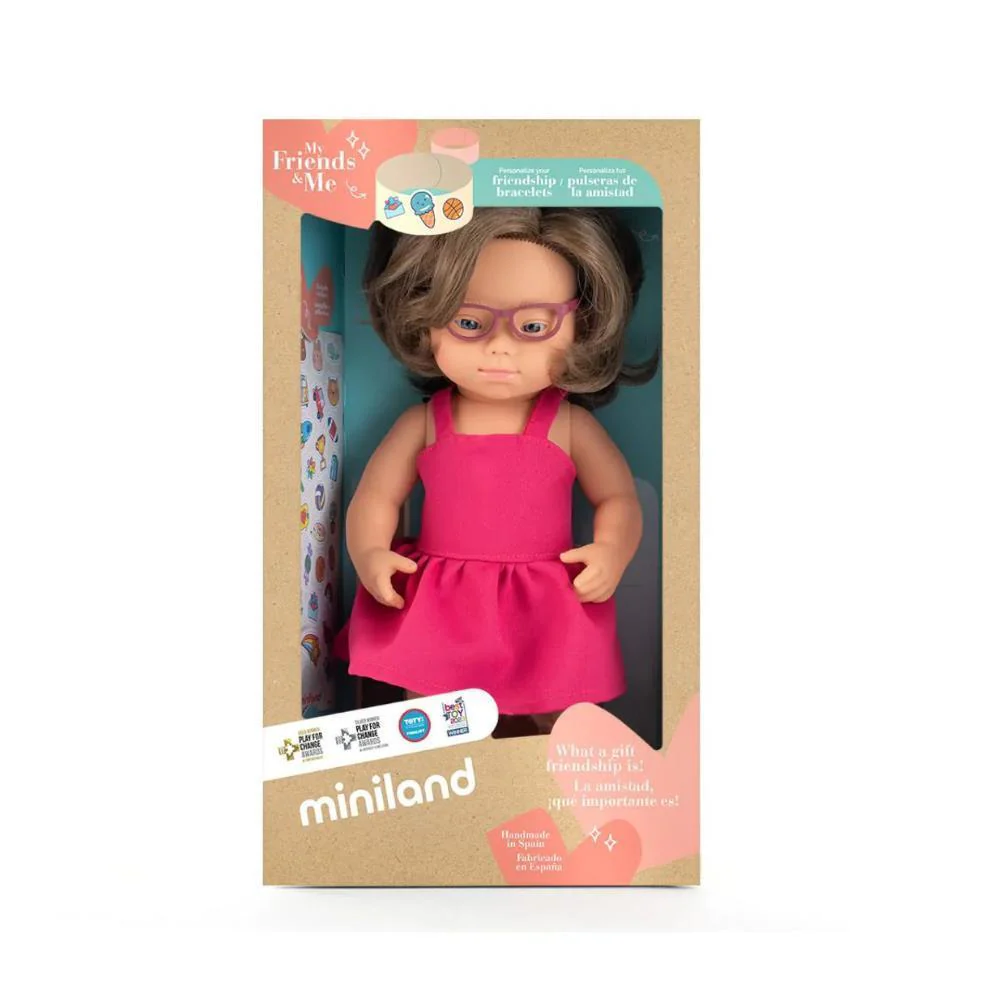 Boneca Miniland My Friends & Me Síndrome Down 38cm