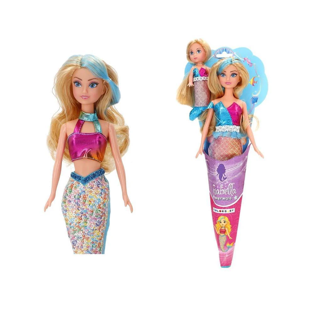 Boneca Sereia Isabella com Cone 30 cm e Mini Boneca - Image 2